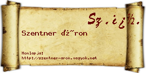 Szentner Áron névjegykártya
